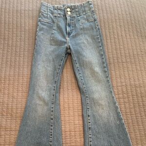 We The Free faded light blue flare jeans